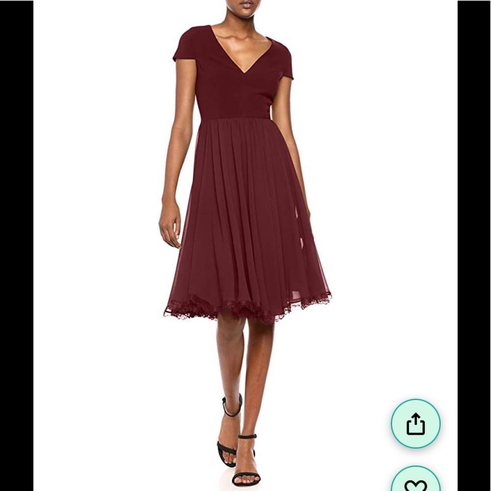 Dress the population NWOT burgundy Corey midi dress size xxl